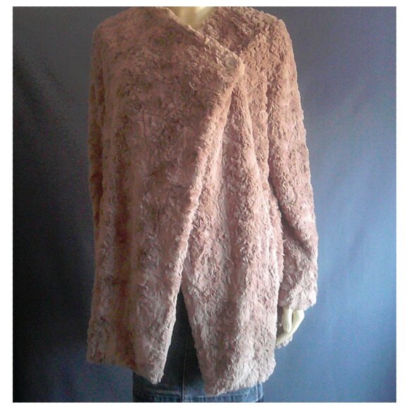 BB Dakota Light Cocoa Wrap Faux Fur Side Pocket Coat in size M - Picture 4 of 12